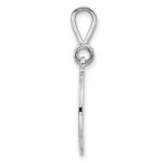 14KW White Gold Solid Polished Script Filigree Letter D Initial Pendant - Image 2