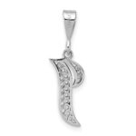 10KW Filigree Initial I Pendant - Image 3
