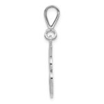 14KW White Gold Solid Polished Script Filigree Letter J Initial Pendant - Image 2