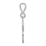 14KW White Gold Solid Polished Script Filigree Letter P Initial Pendant - Image 2