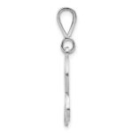 14KW White Gold Solid Polished Script Filigree Letter R Initial Pendant - Image 2