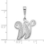 10KW Filigree Initial W Pendant - Image 3