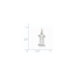 14KW Satin Diamond-cut Letter I Initial Charm - Image 3