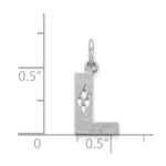 14KW Satin Diamond-cut Letter L Initial Charm - Image 3