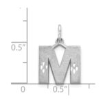 14KW Satin Diamond-cut Letter M Initial Charm - Image 3