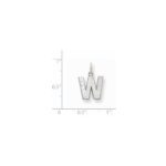 14KW Satin Diamond-cut Letter W Initial Charm - Image 3