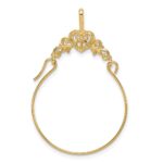 14k Polished Filigree Heart Charm Holder Pendant