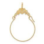14k Polished Filigree Heart Charm Holder Pendant - Image 4