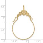 14k Polished Filigree Heart Charm Holder Pendant - Image 3