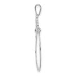 14k White Gold Polished Filigree Heart Charm Holder Pendant - Image 2