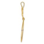 14k Polished Doves and Bow Charm Holder Pendant - Image 2