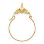 14k Polished Heart Charm Holder Pendant