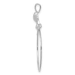 14K White Gold Polished Heart Charm Holder Pendant - Image 2