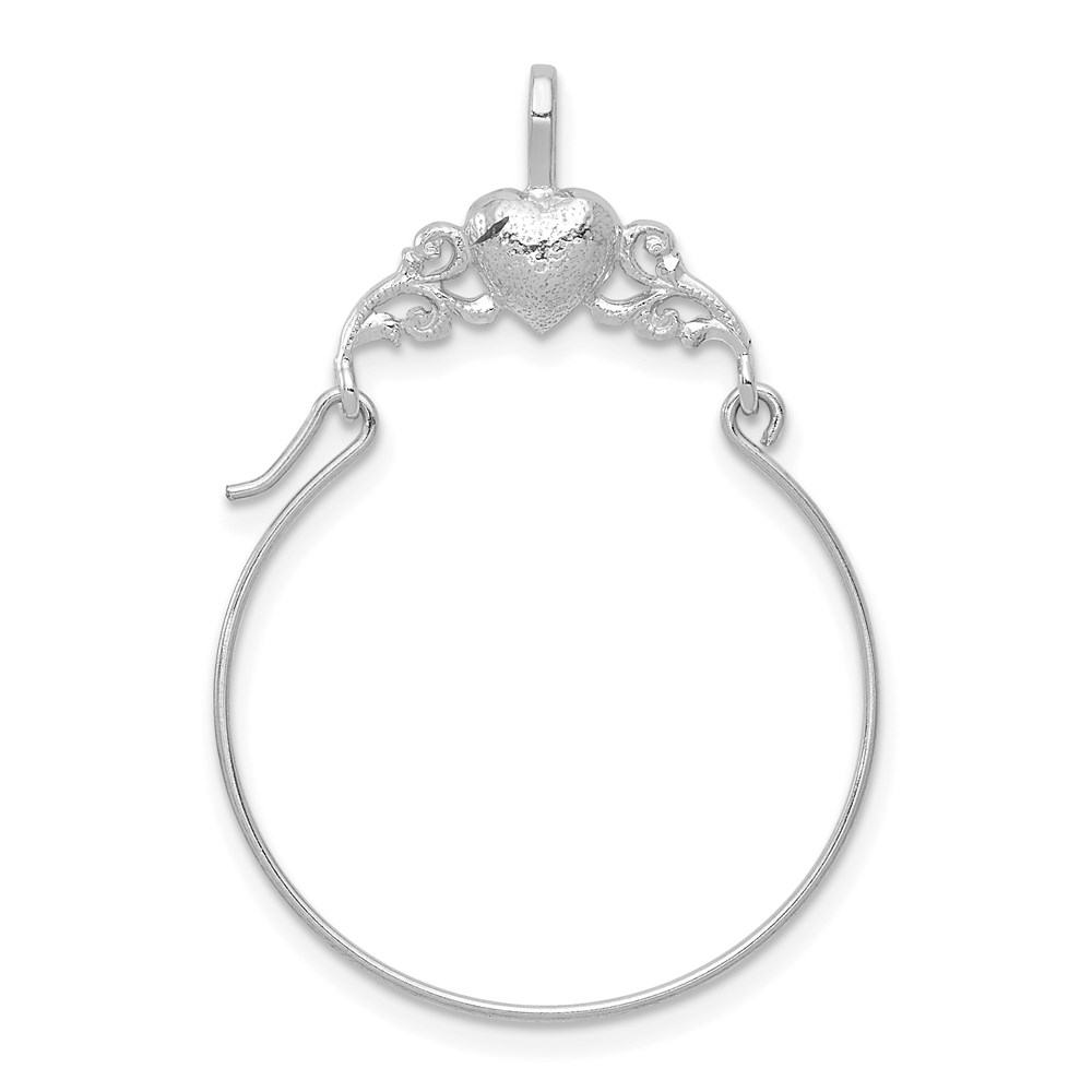 D1310W.jpg 14K White Gold Polished Heart Charm Holder Pendant - Image 1