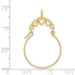 14k Polished 5-Heart Charm Holder Pendant - Image 4