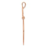 14k Rose Gold Polished 5-Heart Charm Holder Pendant - Image 2