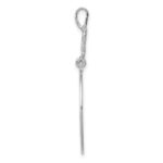 14k White Gold Polished 5-Heart Charm Holder Pendant - Image 2