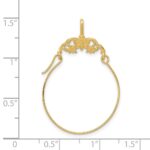 14k Polished Butterflies Charm Holder Pendant - Image 3