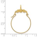 14k Polished Floral Charm Holder Pendant - Image 3