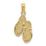 14k 3-D Solid Polished HAWAII Flip-Flops Charm