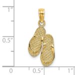 14k 3-D Solid Polished HAWAII Flip-Flops Charm - Image 3