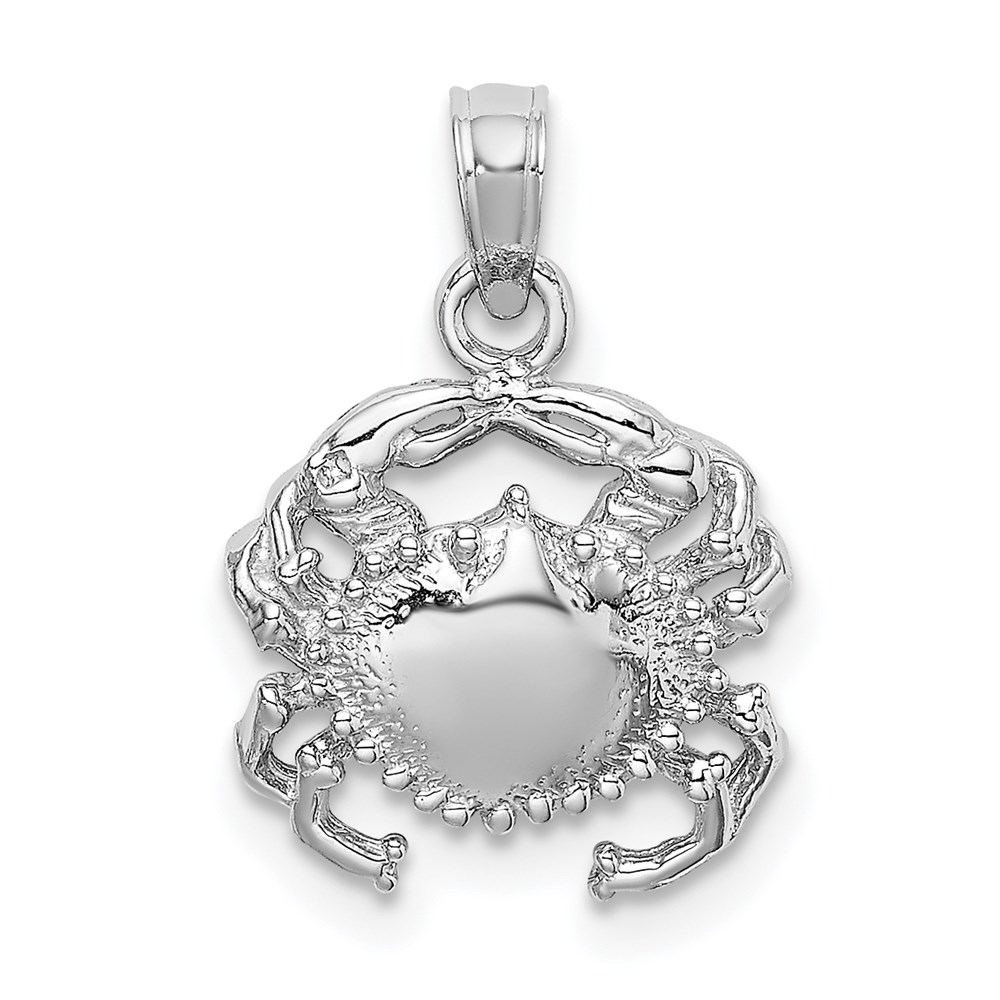 D1385W.jpg 14K White Gold Crab Charm - Image 1