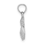 14k White Gold Polished Mini Shell Cluster Pendant - Image 2