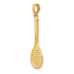 14K Solid Polished 3-D Tennis Racquet Charm - Image 5