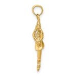 14K Solid Polished 3-D Figure Skater Charm - Image 2