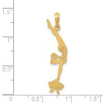 14k Solid Polished Gymnast Pendant - Image 3