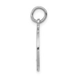 14k White Gold Satin and Polished COMMUNION Round Disc Charm - Image 2