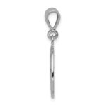 14K White Gold Polished and Satin Angel Round Pendant - Image 2