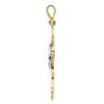 14k Two-tone Claddagh Cross Pendant - Image 2