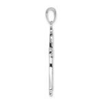 14K White Gold Polished Solid Cross Pendant - Image 2