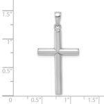 14k White Gold Polished Cross Pendant - Image 4