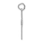 14k White Gold Diamond-cut Latin Cross with Heart Charm - Image 2