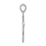 14k White Gold Polished Ribbon Cross Pendant - Image 2