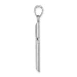 14k White Gold Polished Tube Cross Pendant - Image 2
