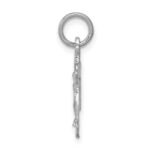 14k White Gold Satin Diamond-cut Crucifix Charm - Image 2