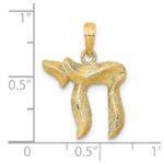 14k Textured Chai Pendant - Image 3