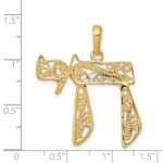 14k Large Filigree Chai Pendant - Image 3