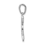 14k White Gold Mesh Chai Pendant - Image 2