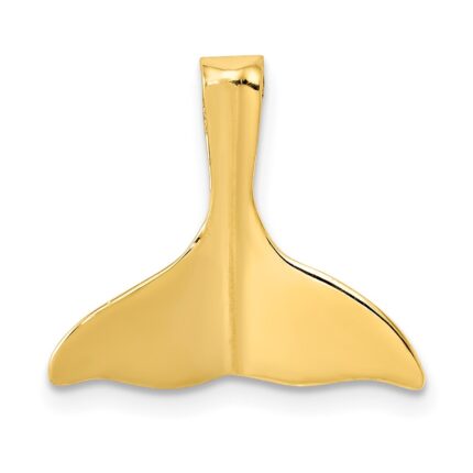 14k 3-D Polished Whale Tail Chain Slide
