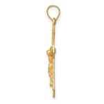 14k Satin Diamond-cut Crucifix Charm - Image 2
