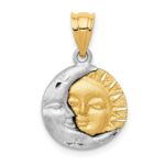 14k Two-tone Sun and Moon Charm