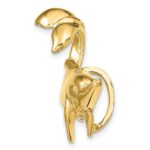 14k Large Polished Dolphin with Tail Up Omega Slide - Image 2