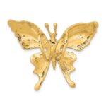 14k Polished and Beaded Butterfly Omega Slide - Image 4