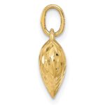 14K Polished and Textured 3-D Puffed Heart Pendant - Image 2
