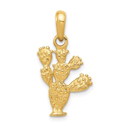 14k 3-D Cactus Pendant