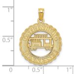 14k GATLINBURG TENNESSEE with Trolley Car in Circle Charm - Image 3